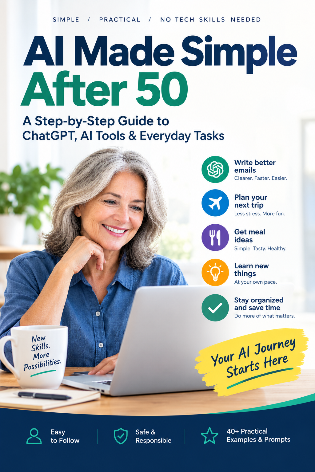 AI Made Simple After 50 - A Step-by-Step Guide to ChatGPT, AI Tools & Everyday Tasks